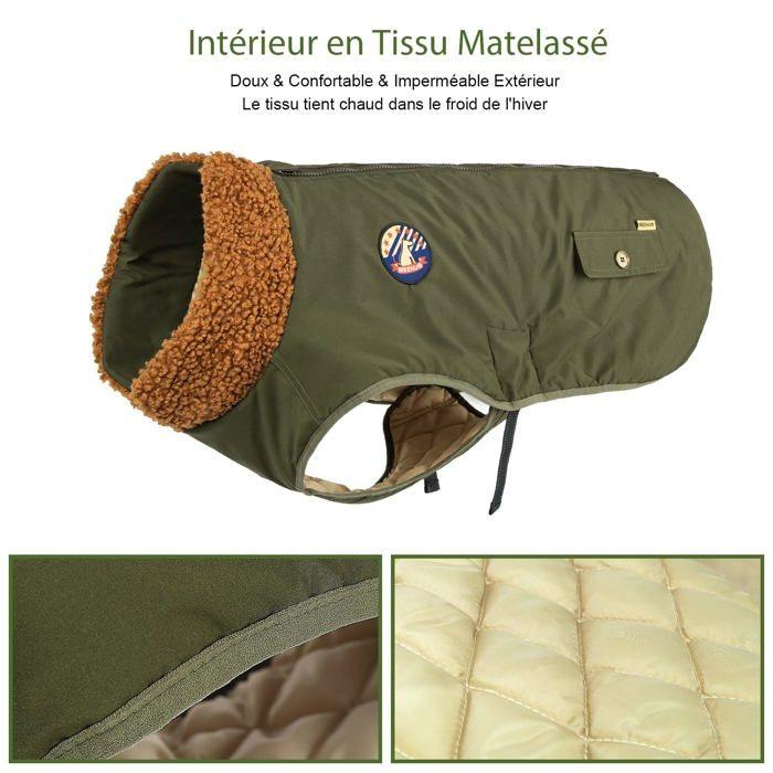 Manteau pour chien - IREENUO - JX-DE-DOG FLIGHT SUIT-3XL - Imperméable - Col en fourrure - Taille 3XL
