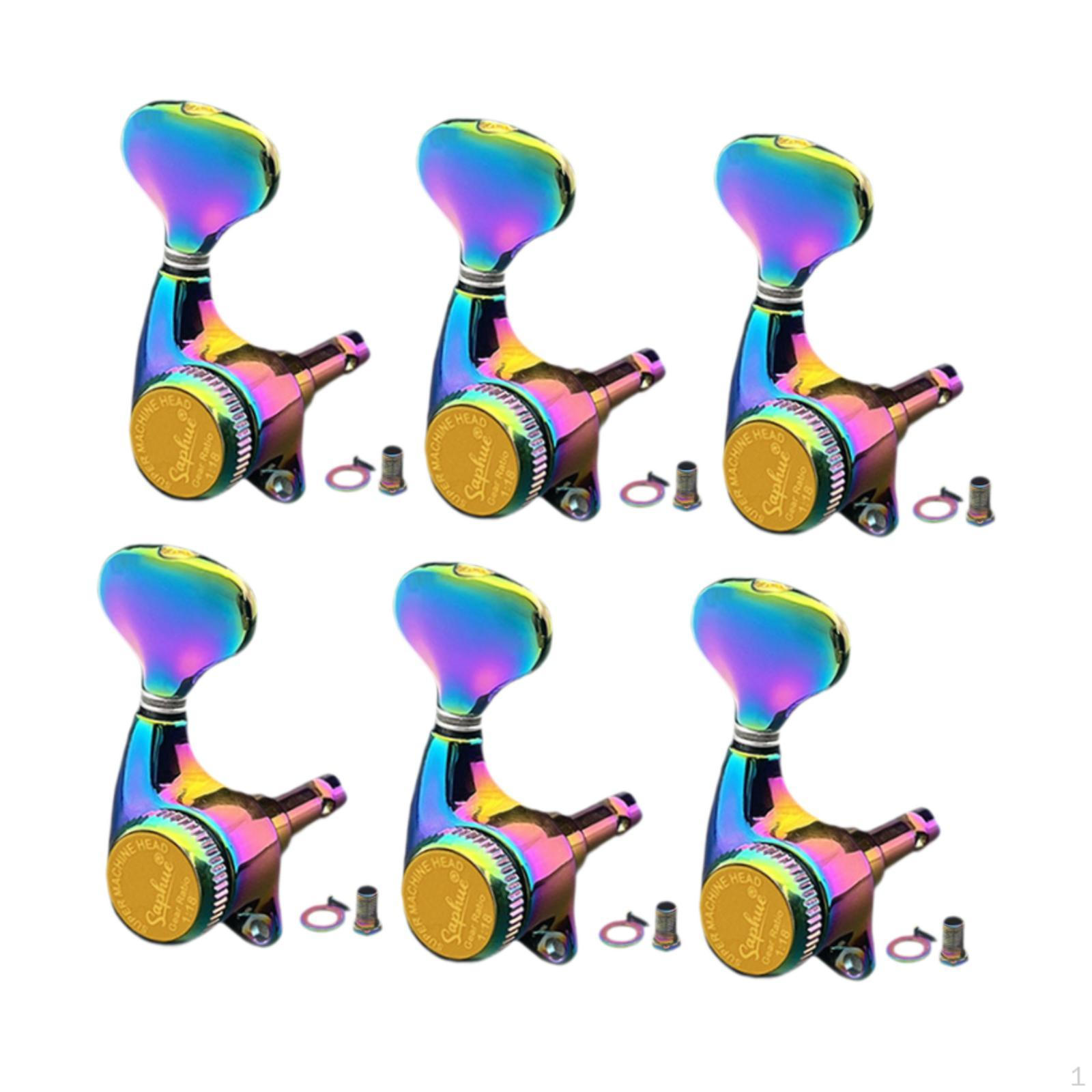 

6 Pieces Guitar String Tuning Pegs Keys Replacement Locking Tuners Machine Heads 6R