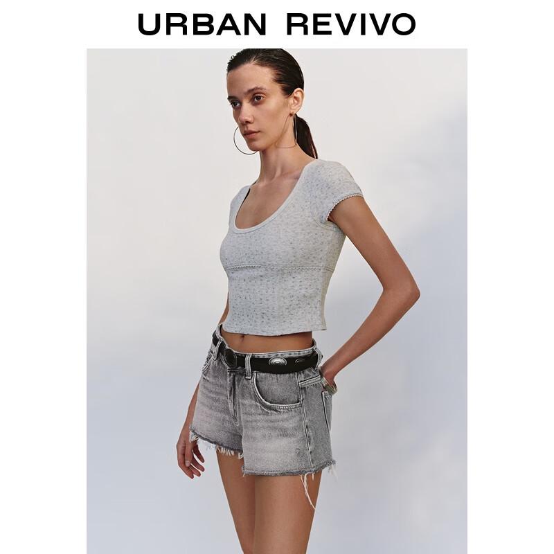 UR Women's Floral Print Slim Fit Short Sleeve T-Shirt