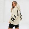 Streetwear Hoodie For Women Thick Polyester With Letter Graphic Fall 2023