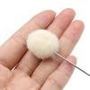 DIY Crafts Projects Wool Ball Brush Leather Dye Tool with Metal Handle (10Pcs) Beautiful, Beige, 16cm