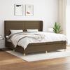 VidaXL Slat Bed Base with Mattress, Upholstered Bed with Headboard, Double Bed, Adult Bedroom Bed, Modern, 3128632
