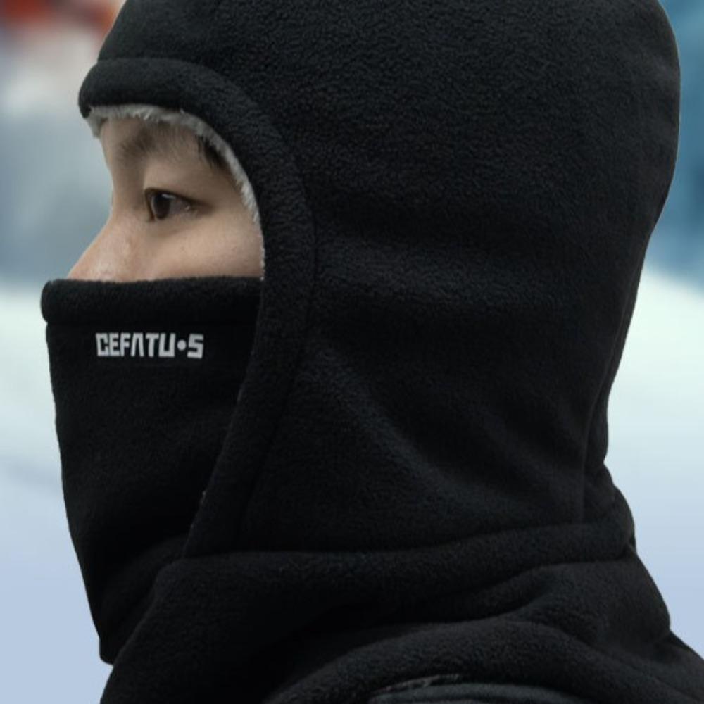 Fleece Warm Hood and Hat Cold-proof Ski Windproof Cap Neck Protection Balaclava Cycling Cap Winter