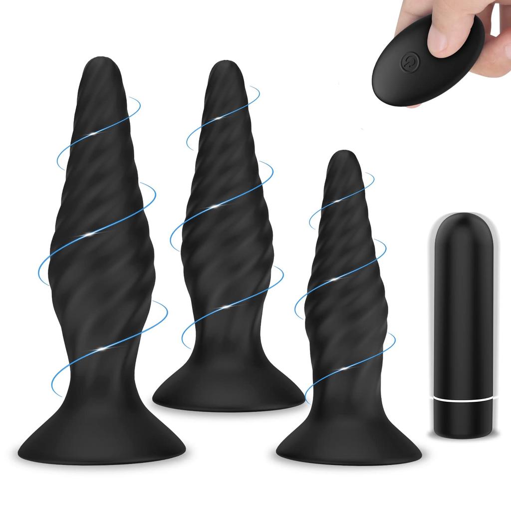 Of 3 Spiral Anal Anal Plug Anal Vibrator Anal Beads Prostate Vibrator Sizes 9 Vibration Modes Remote 27 Types of Experience for Beginners Veterans