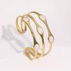 Non-tarnish Luxury New Stainless Steel Open Bracelet Niche High-end 18k Gold-plated Oil Dripping Does Not Fade Jewelry Women