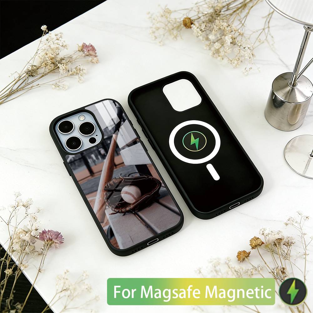 

Baseball Phone Case For iPhone17,16,15,14,13,12,11 Plus,Pro Magnetic with Magsafe Wireless Charging iPhone14