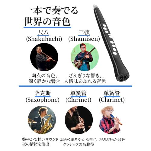 Electronic Saxophone, Wind Instrument, Shakuhachi, 100 Tones, MIDI, Whistle Fingering and Saxophone Fingering, High/Low Octave Switch, Air Blow Sensit