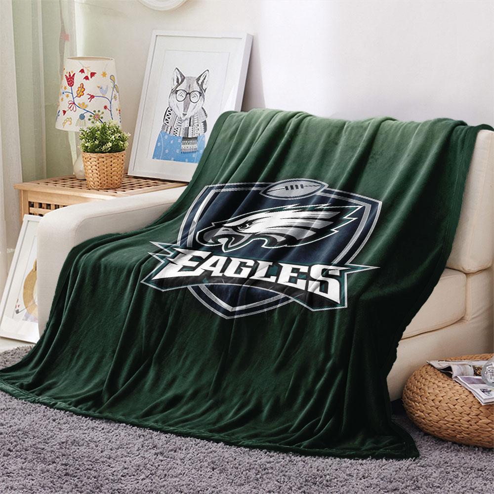PHI Eagles Printed Flannel Blanket, soft throw for bedroom sofa, washable, fan merchandise, great gift.