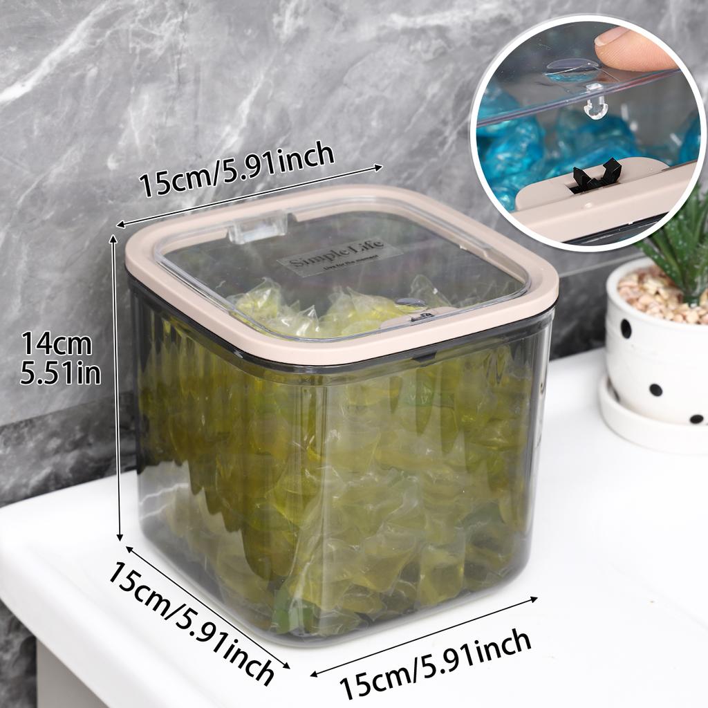 1pc acrylic transparent black elastic lid laundry gel bead bathroom jar bathroom organizer storage jar multifunctional storage