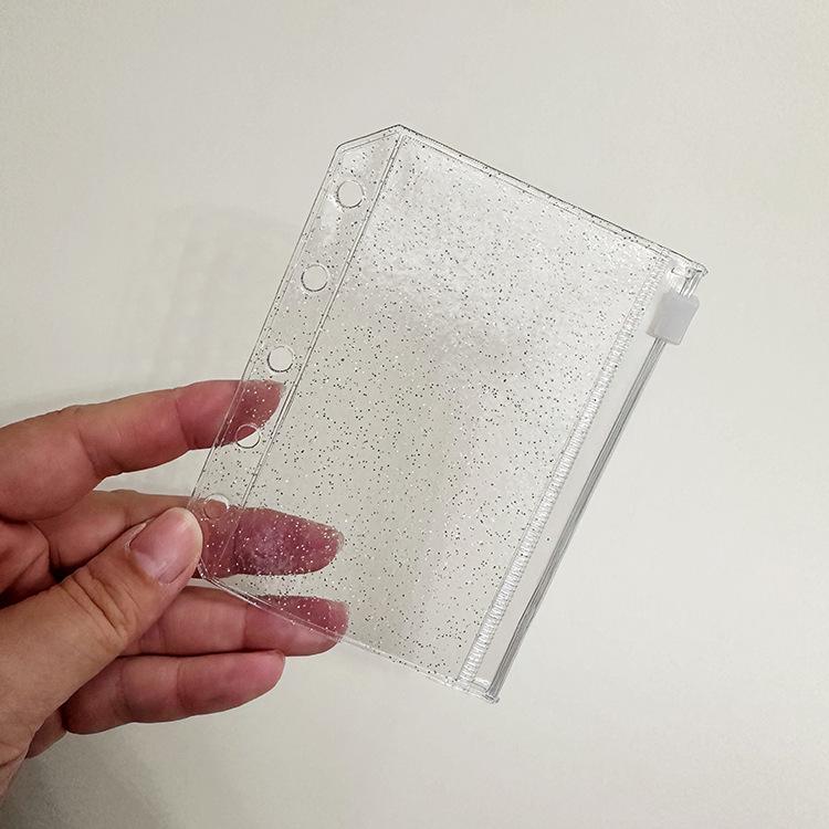 

M5 Glitter 5-Hole Transparent Colored Binder Cover Journal Sketchbook Accessories Diary Office Supplies