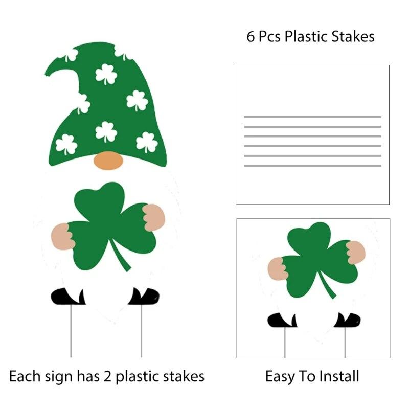 St. Patricks Day Decoration Outdoor Lawns Yard Sign St Patricks Day Irish Green Yard Shamrocks Sign With Stakes For Garden Decor