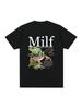 MILF Man Ik Houd Van Kikkers Letters T-shirt Grappig Vintage Unisex T-shirts Unisex Casual Zacht Ademend Korte Mouw T-shirt
