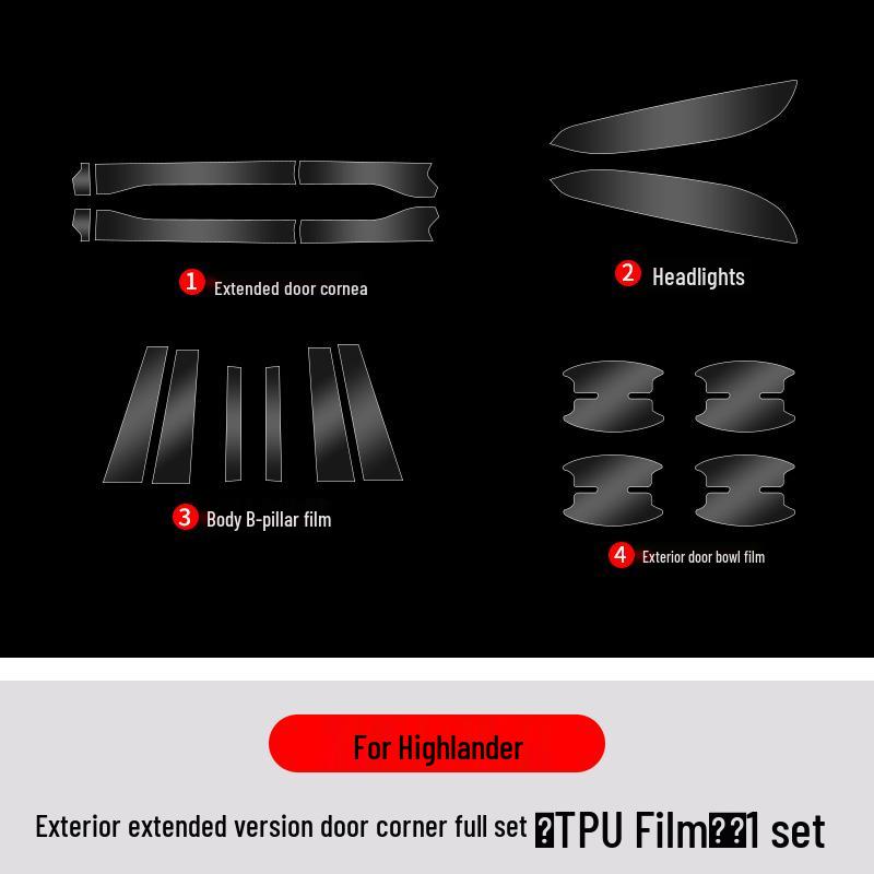 Toyota Venza Dörrhörn TPU Reptålig Film - Skydd för Fram- och Bakre Triangel.
