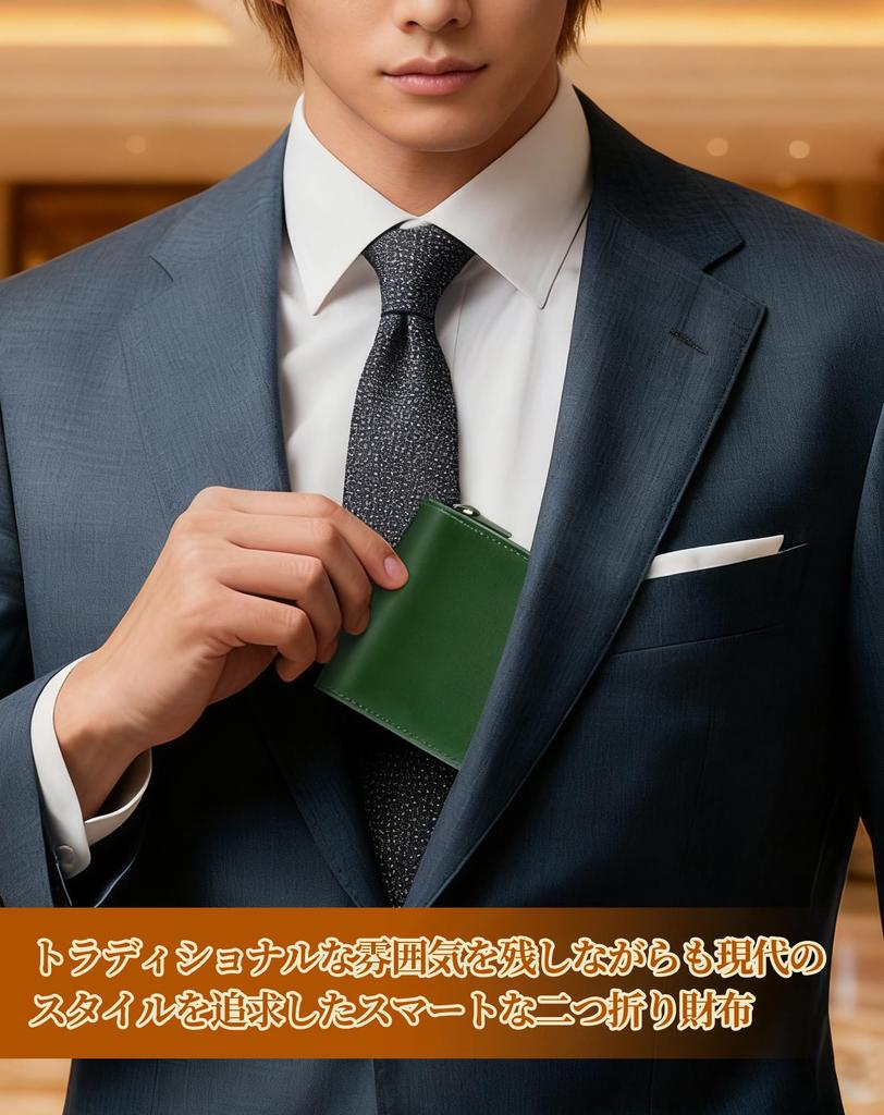 Bahoes Tochigi Leather Wallet with Coin 14 Card Round Business Gift Box Included Men's Bi-fold Box-Type Purse, Slots, Zipper, Use,