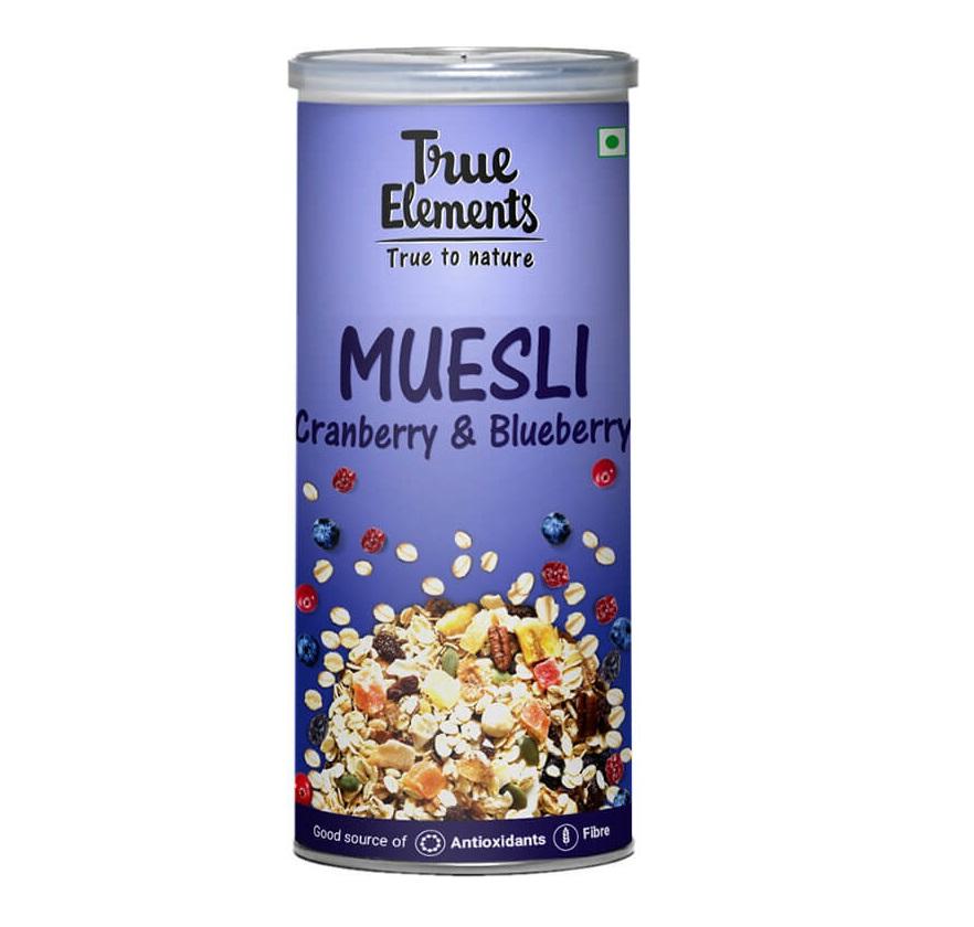 

Мюсли с Клюквой и Черникой (400 г), Cranberry And Blueberry Muesli, True Elements