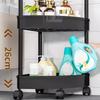 3/4/5 Layers Large Capacity Storage Rack with Wheels Movable Snacks Rack Trolley Holders Cart Shelf Kitchen Bathroom Organizer