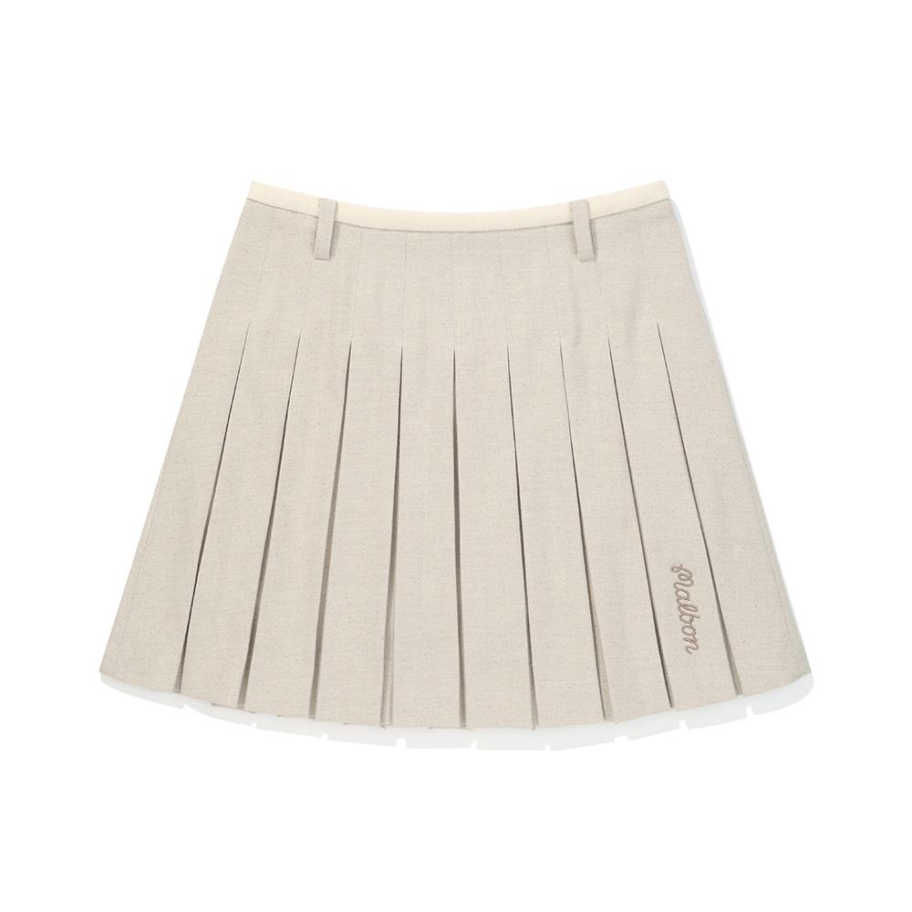 MALBON GOLF Women'S Tr Accordion Skirt Cream (Woman)