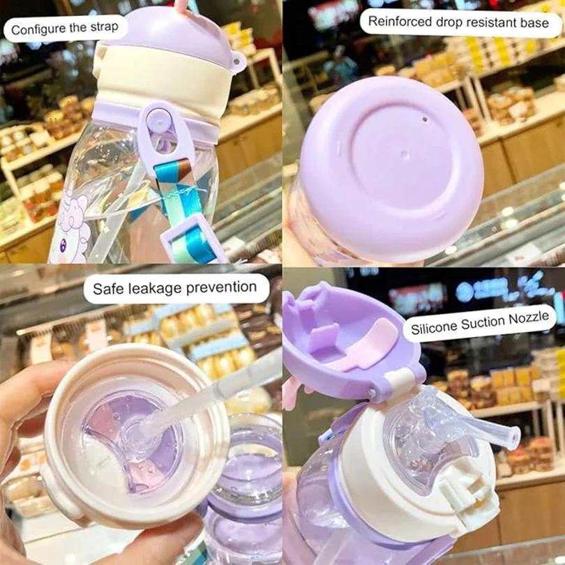 1PC 600ml Creative Kids Water Sippy Cup Antler Leakproof Cartoon  Water Bottles Baby Cups with Straws Outdoor Childrens Cup