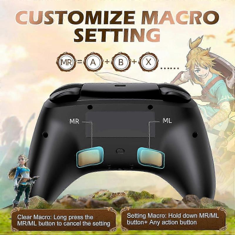 Wireless Switch Controller, Switch Pro Controllers for Nintendo Switch/Lite/OLED, Switch Remote Gamepad with Headset Jack/RGB Light