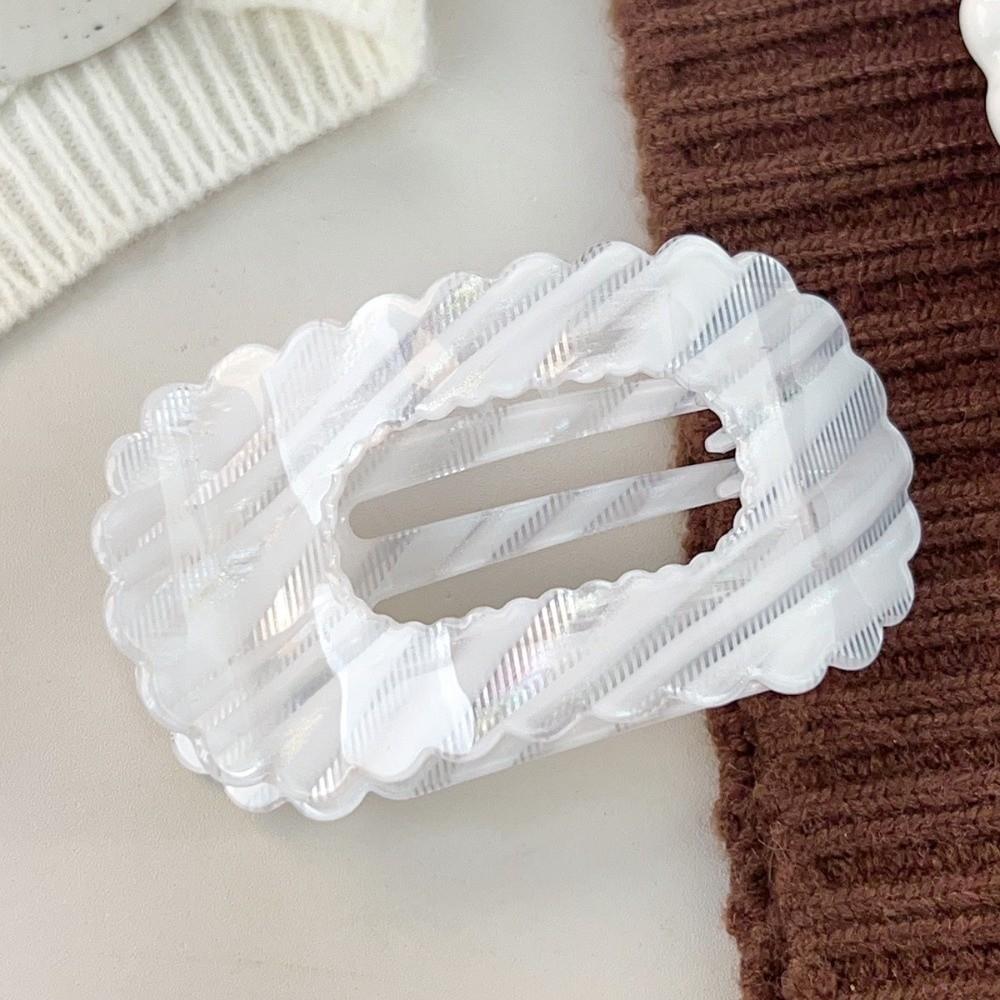 Elegant Large Size Hair Clip Premium PVC Flat Shell Side Clip Hollow Strip 9.5CM Hair Claw Leisure Vacation Headwear