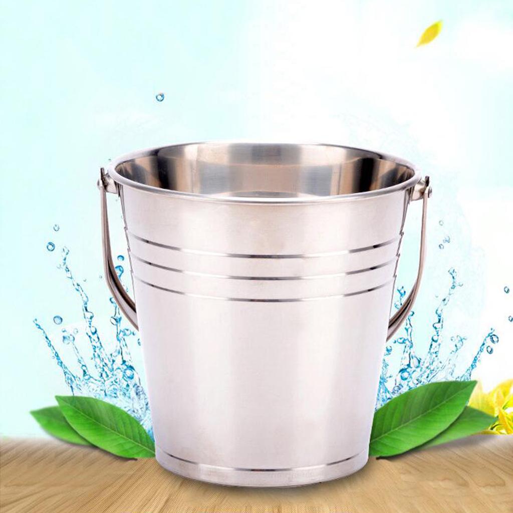 Stainless Steel Champagne Beer Ice Bucket Cooler with Handle for Home Party Bar 1.5L/2L/2.5L