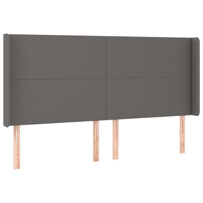 VidaXL Headboard with Ears Grey 203x16x118-128 Cm Faux Leather3119412