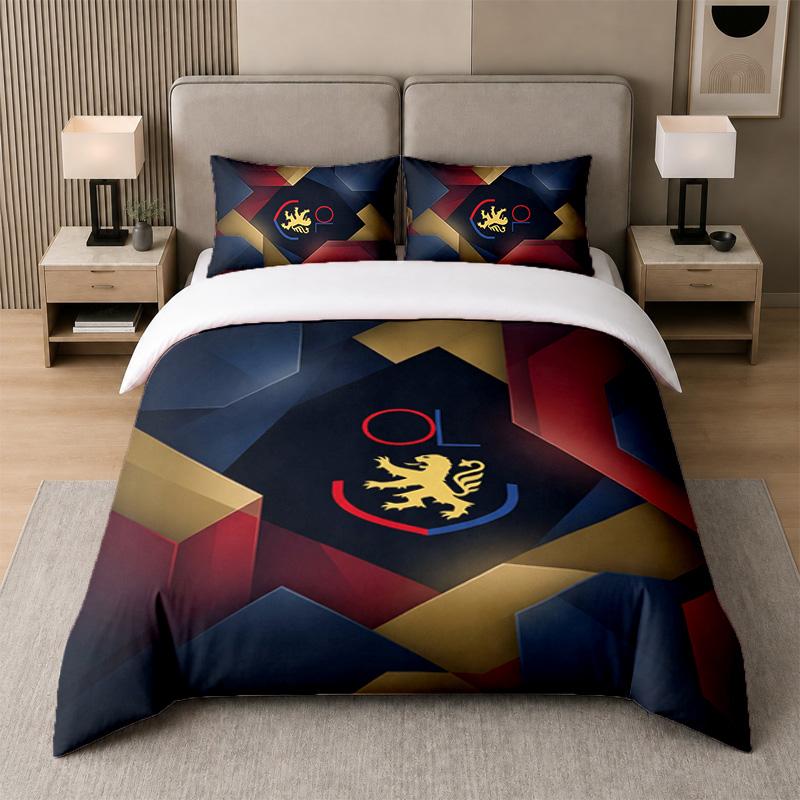 Set Biancheria da Letto 3 Pezzi Lione FC Lenzuolo Morbido e Due Federe Decorazione Camera da Letto Casa