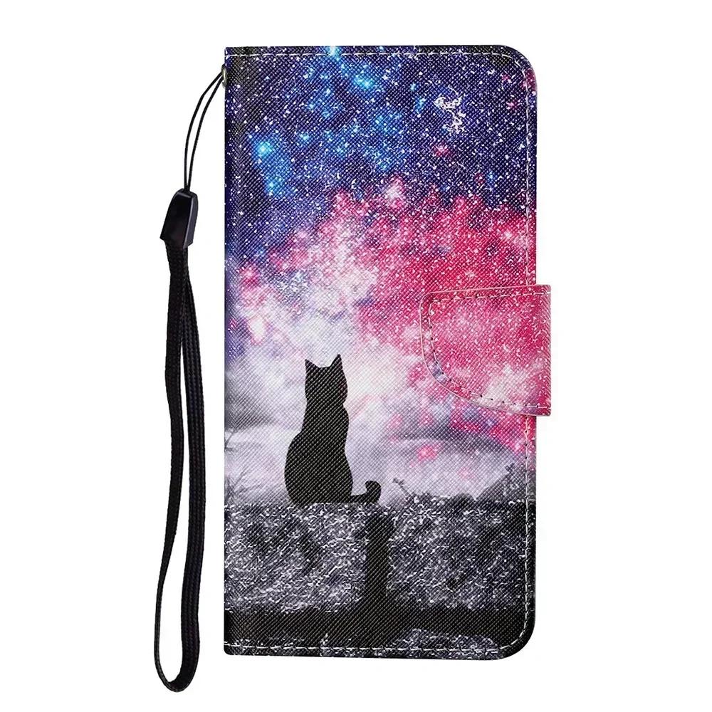 Leather Flip Phone Case For Samung Galaxy A10S A20S A20E A20 A30 A21S A22 A23 A24 A25 Flower Painted Wallet Card Holder Cover