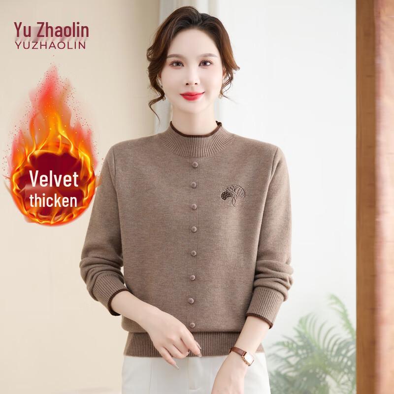 YUZHAOLIN Women's Plus Velvet Knitted Sweater