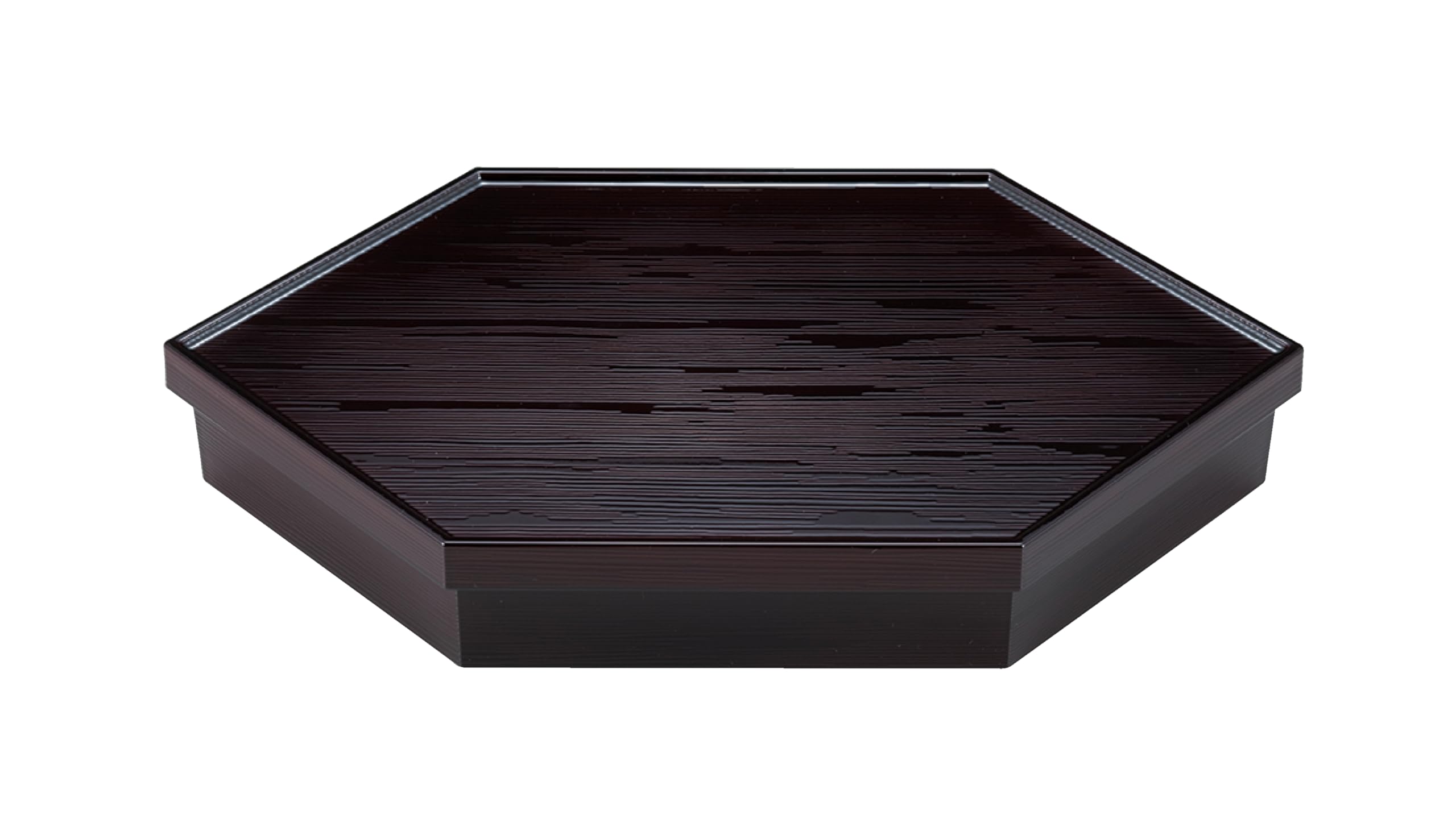 

Шестиугольная бенто-коробка Wakaizumi, шестиугольная, черная, с лаковым покрытием, с узором, внутри, крестообразный разделитель, C-6-35 1-288-3