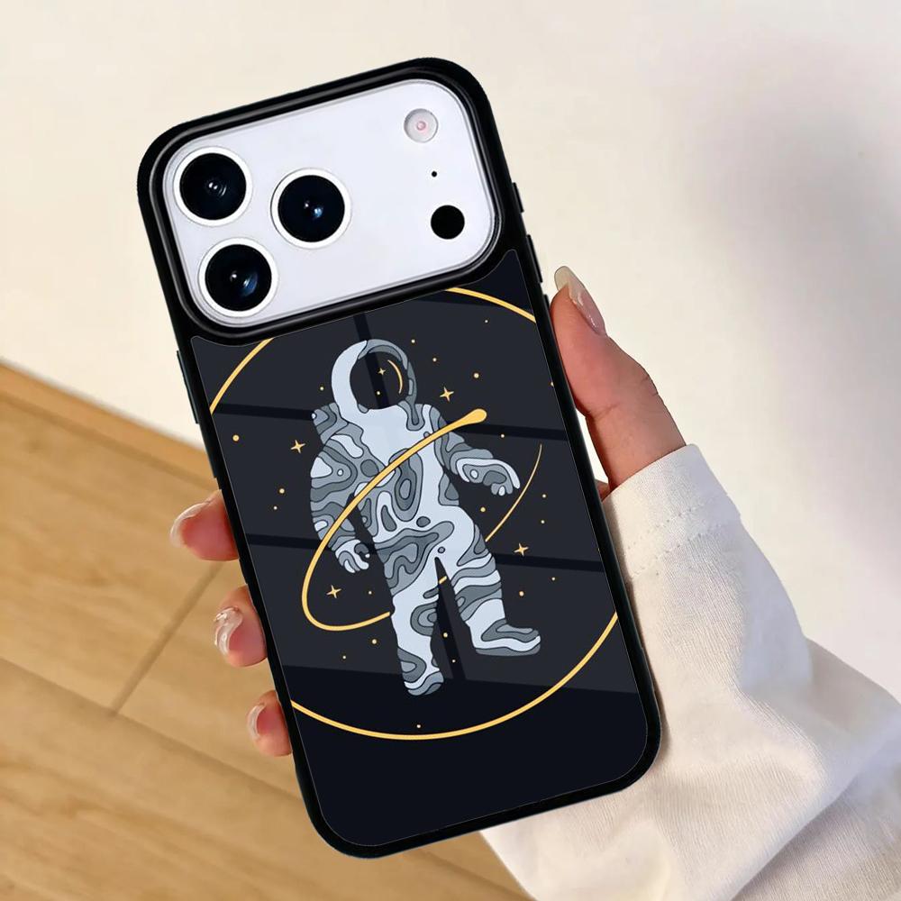 Starry Space Moon Astronaut Aesthetic Phone Case For Apple iPhone 17 Air 16 Pro Max 15 Pro Max 14 13 12 11 Mini Back Cover
