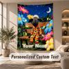 Shaun the Sheep Tapestry, Personalized Custom Text, Wall Hanging Tapestry For Living Room Home Wall Decor