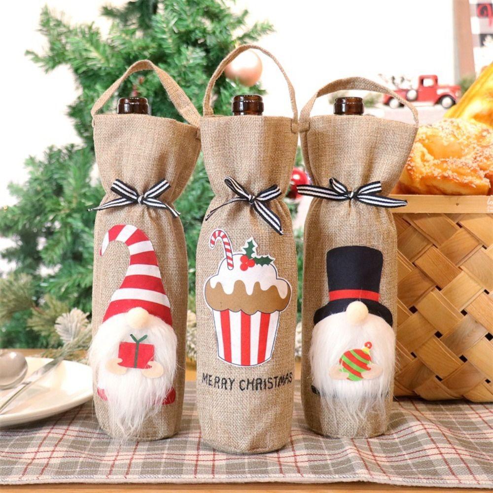 

Портативный набор бутылок для вина Faceless Old Man Cartoon Wine Pouch Gift Champagne Wine Bag Family style 3