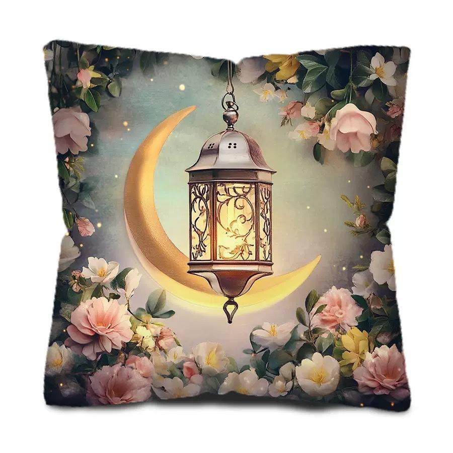 

New Moon Lantern Floral Pillow Case Festive Sofa Cushion Case Bedroom Pillow Case Premium Durable Quality Useful 45 * 45Cm