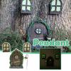 Resin Decorations Luminous Doors  Set Ornaments Garden Tree Hanging