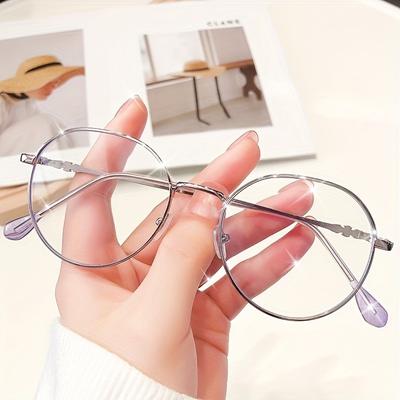 Ultralätt Moderiktig Högt Estetiskt Värde Metall Spegelram Kvinnor Dekoration Design Trendiga Street Pography Glasögon