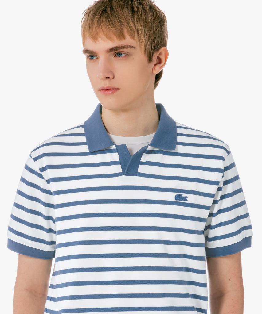 LACOSTE Men'S Contrast Neck Striped Short Sleeve Polo Shirt Ph486E-56G 776