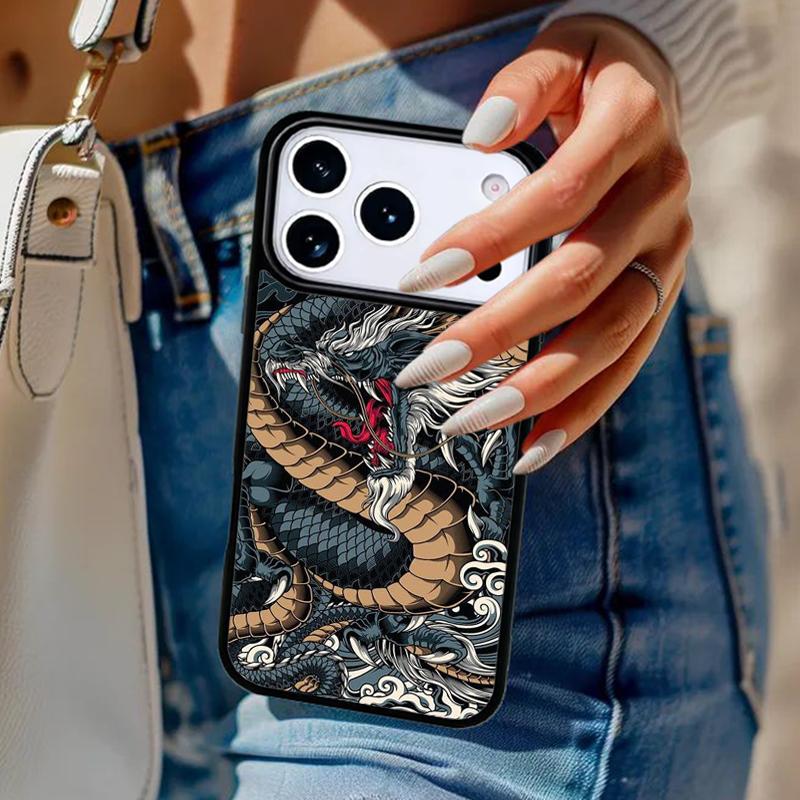 Ancient Japanese Dragon Phone Case For iPhone 17 Air 14 15 13 12 Max Cover For Apple 14 15 16 16e 11 Pro Max Plus Coque
