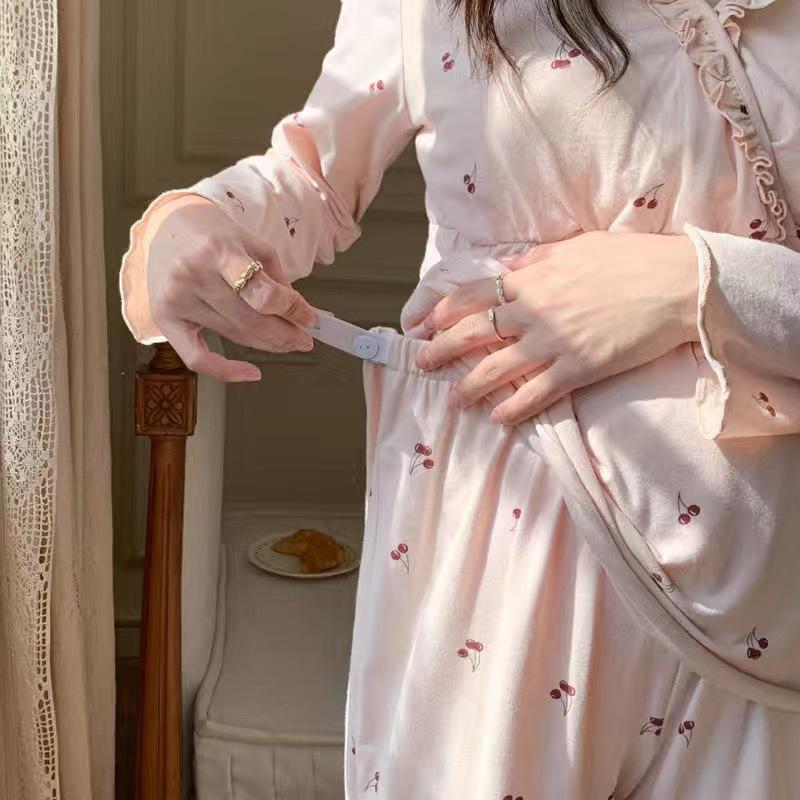 

Весенне-осенний комплект пижамы для беременных: Комплект с длинным рукавом и брюками для послеродового кормления XL [120-140 lbs]