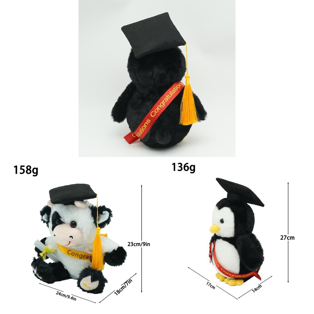 Penguin Cow Doctor Plush Toy With Pp Cotton For Graduation Gifts And Kids