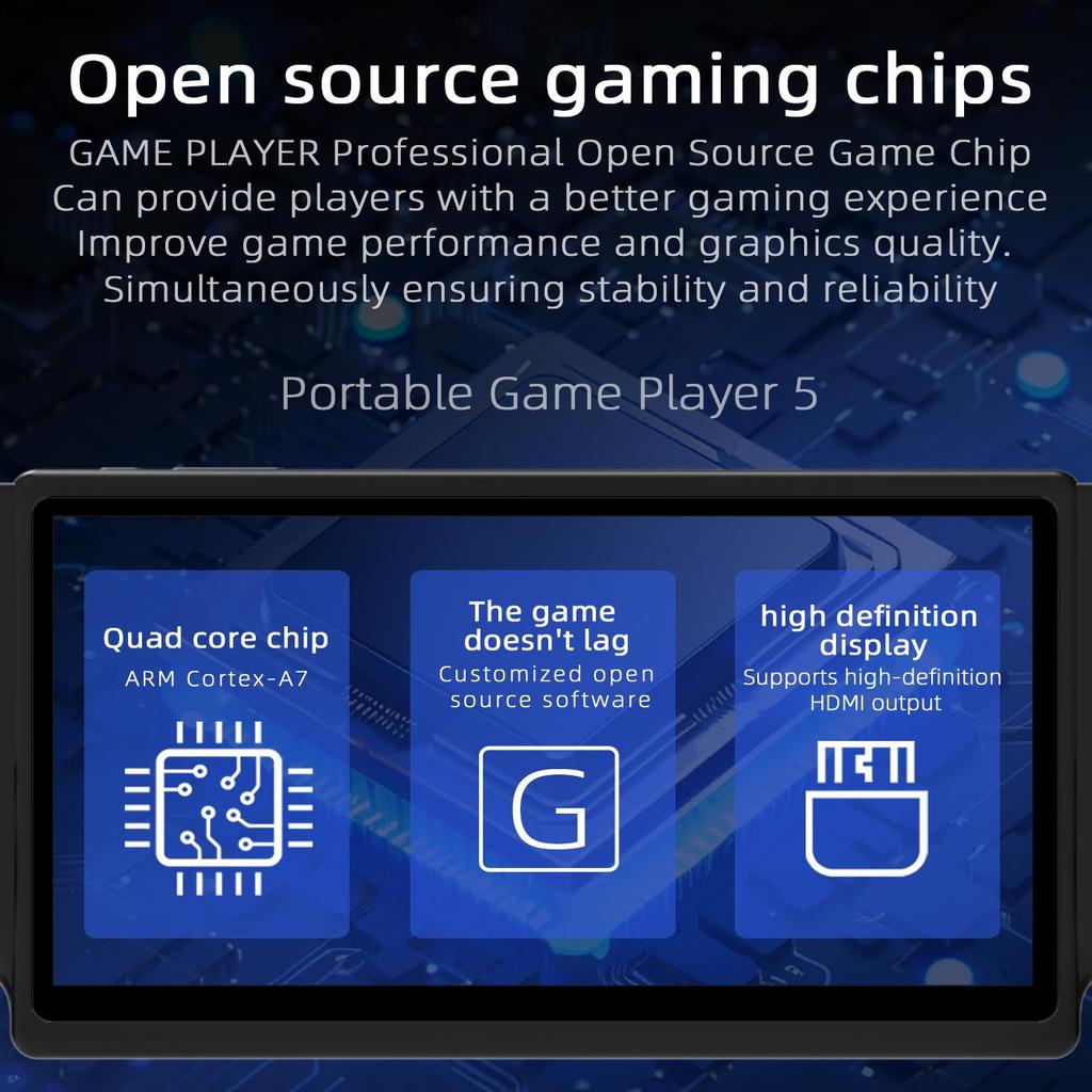 PS5 Handheld Open-source Game Console, High-definition Arcade, Supports Two Player Battles and Dual Controller Consoles
