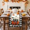 Artscope Pumpkin Bow Buffalo Plaid Fall Table Runner,Thanksgiving Holiday Kitchen Dining Table Decoration for Fall Home Decor 13x60 Inch