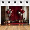 Romantic Valentine's Day Red Rose Love Candle Photography Banner Background, Indoor Scene Couple Photo Shooting Studio Backdrop