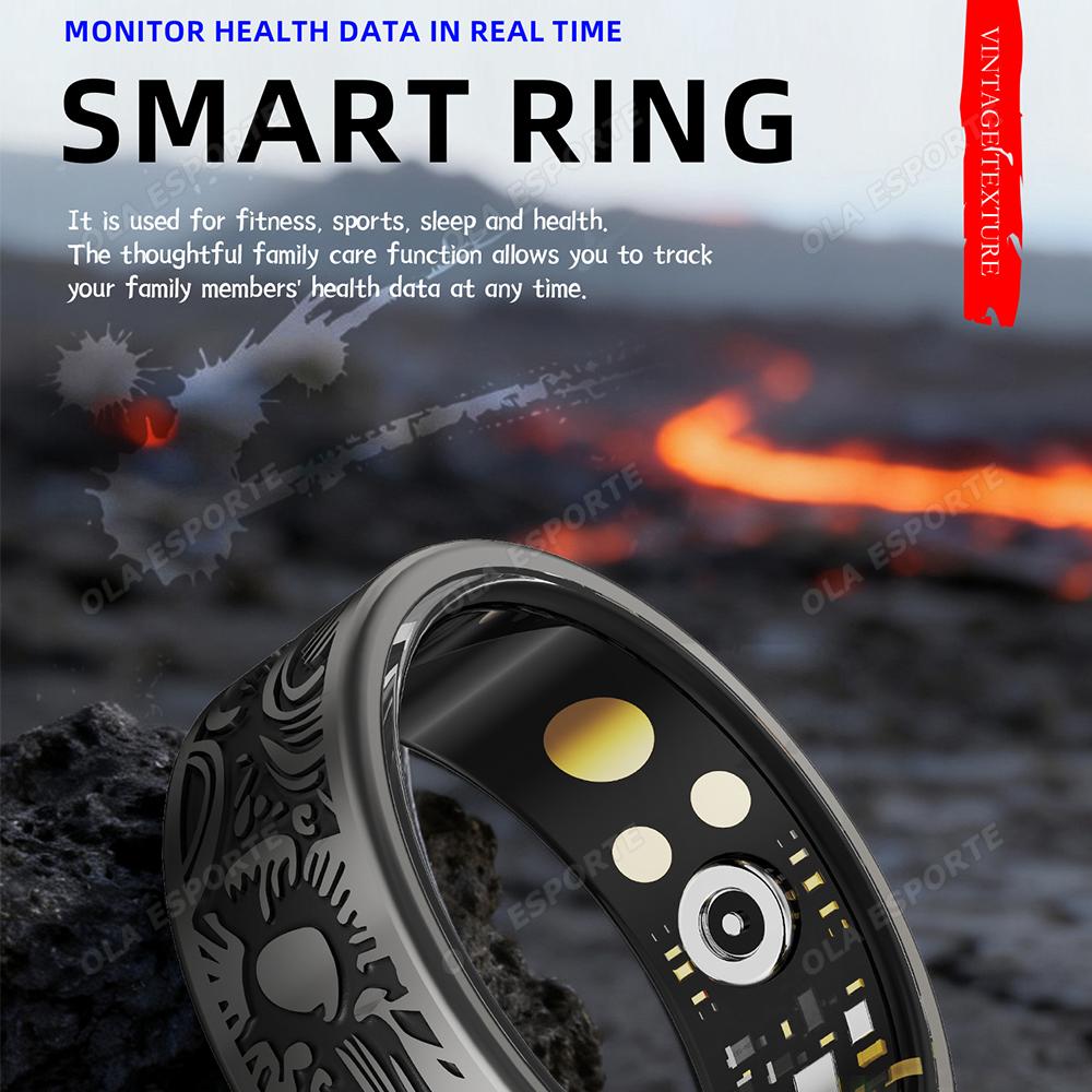 Smart Ring Heart Rate Blood Pressure Blood Oxygen Sleep Monitoring Step Counting Activity Tracking Family Friends Sharing Ring