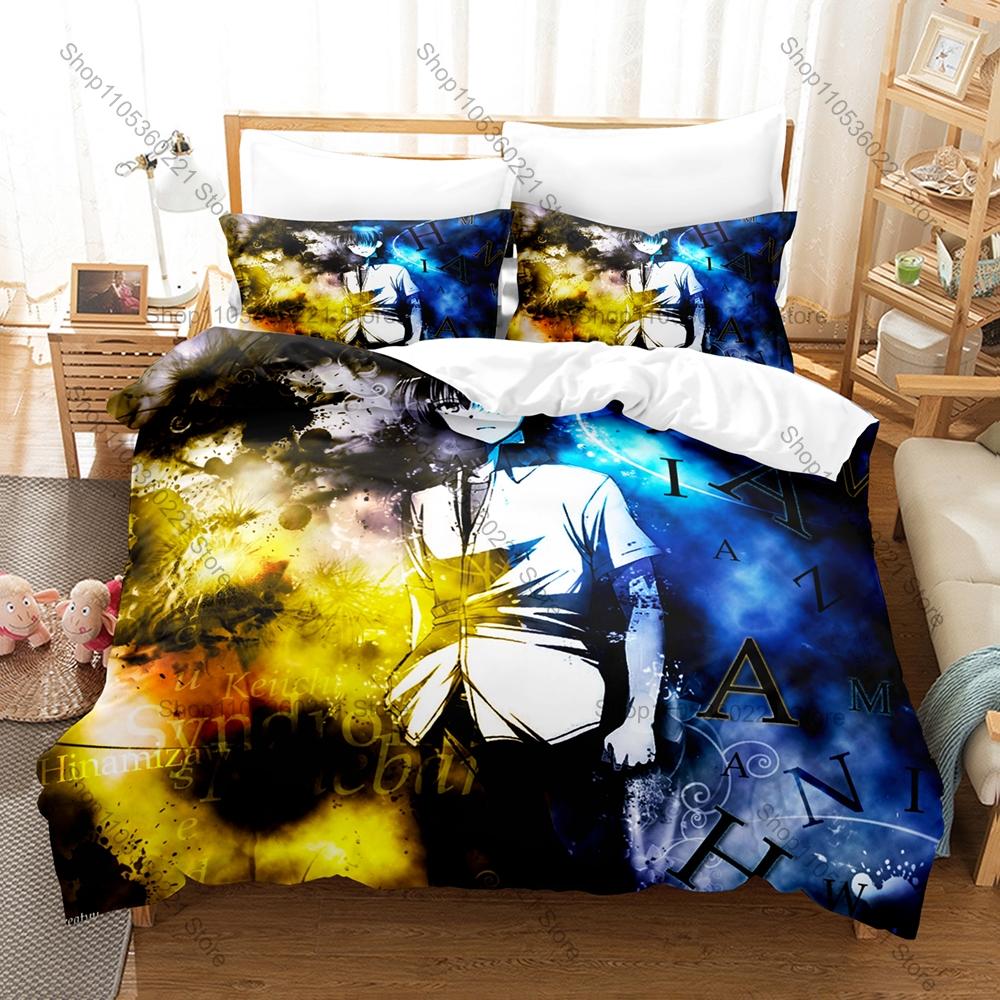 Hinamizawa Village Character Print Higurashi Anime Bedding Set Duvet Cover + 2 Pillowcases Twin Full Queen King Bedding Set