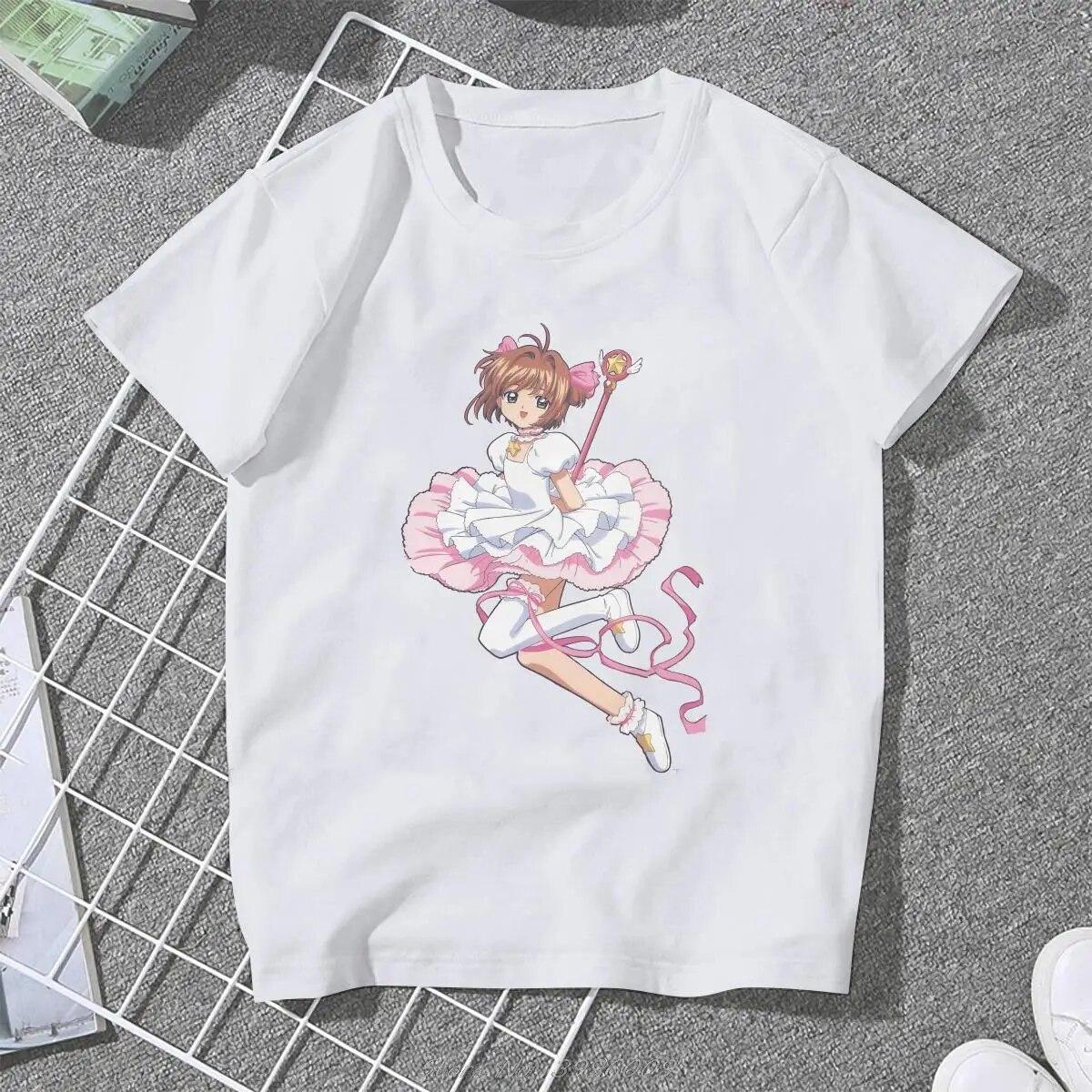 

Сакура Киномото милая женская футболка для девочек Card Captor Sakura Anime 5XL Blusas Harajuku Повседневная футболка с короткими рукавами в винтажном стиле оверсайз 3XL
