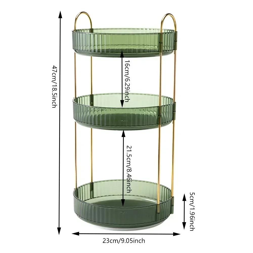 360° Rotatable Desktop Cosmetic Rack Bathroom Shelf Large-capacity Perfume Aromatherapy Skin Care Product Storage Rack Organizer