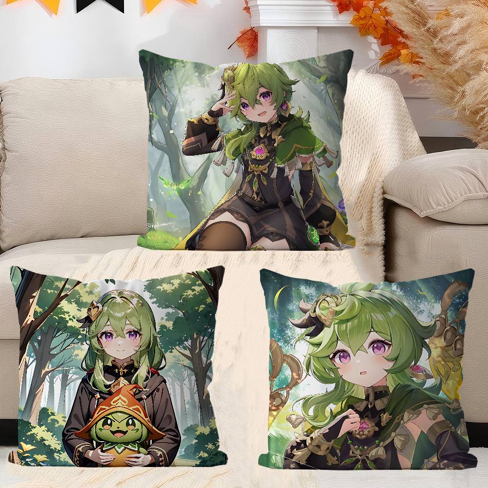 Collei Genshin Impact Cushion Cover Inches Farmhouse Decor Home Throw Pillow Covers For Couch Decorations