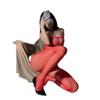 Sexy Shiny Suspenders Stockings Full Body Erotic Tube Top Black Silk Open Tights Suspenders Onesie
