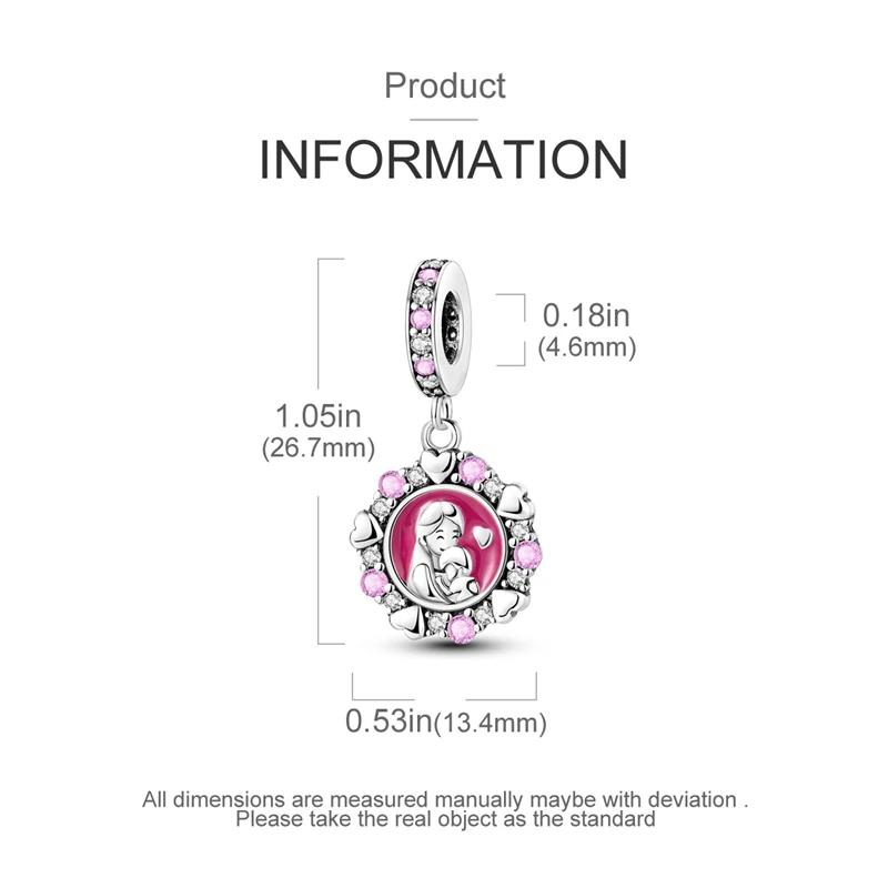 Charms Coppermotherly Love Parent-Child Heart Beads Fit Charms Plataoriginal Bracelet Beads Women Jewellery Making